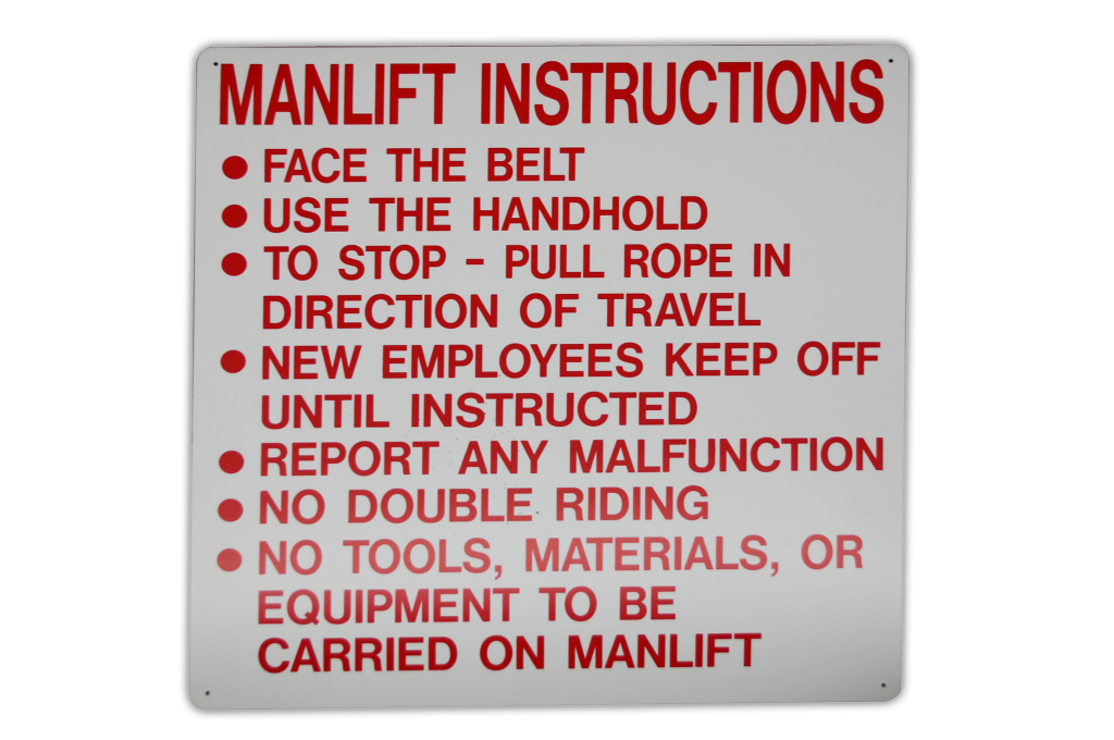 Manlift_Safety_Signs3 Belt Manlift Sales, Equipment, Parts & Service