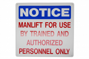 Belt Manlift Personnel Only Notice Sign
