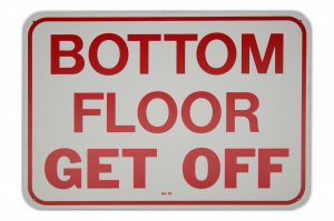 Bottom Floor Manlift Safety Sign